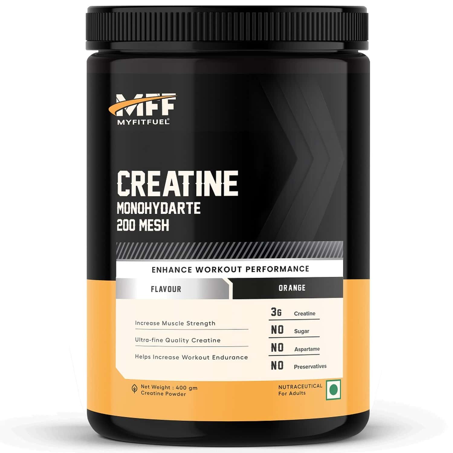Myfitfuel Creatine Monohydrate 200 Mesh (0.88 Lbs) 400 Gm Orange