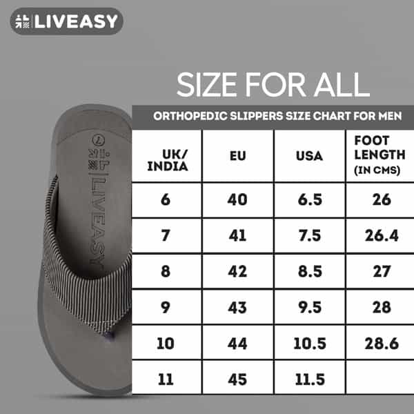 Liveasy Essentials Men's Diabetic & Orthopedic Slippers - Grey - Size Uk 7 / Us 8