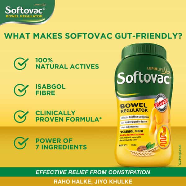 Softovac Bowel Regulator For Constipation Powder 450 Gm