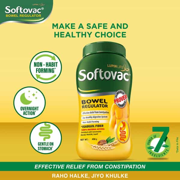 Softovac Bowel Regulator For Constipation Powder 450 Gm