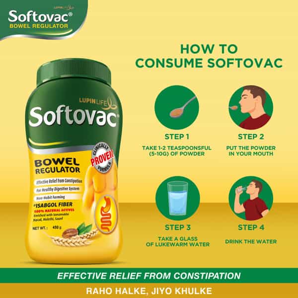 Softovac Bowel Regulator For Constipation Powder 450 Gm