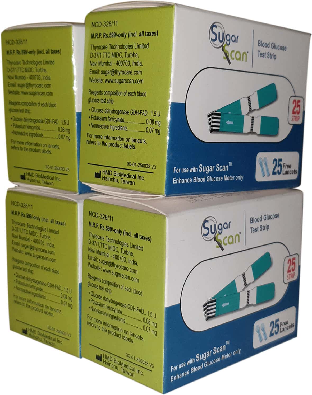 Sugar Scan Enhance - Glucose Strip | Set Of 100 Strips