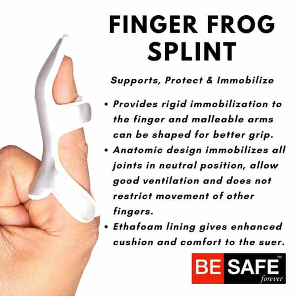 Besafe Forever Frog Finger Cot Splint Support For Fractured & Injured Finger | L