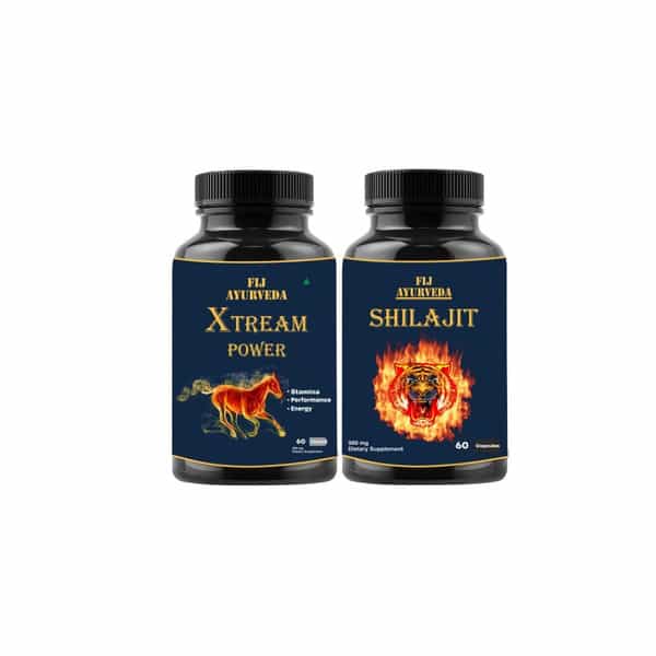 Fij Ayurveda Xtream Power Shilajit/Shilajeet Capsule - 500Mg 60 Capsules (Combo Pack)