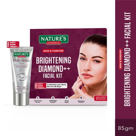 Nature'S Essence Brightening Diamond Facial Kit | Glowing Skin | Diamond & Saffron Infused | 75g