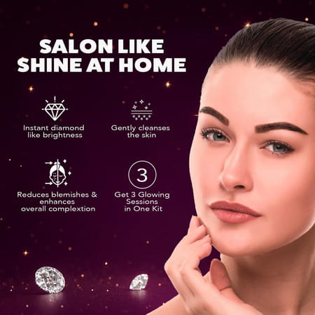 Nature'S Essence Brightening Diamond Facial Kit | Glowing Skin | Diamond & Saffron Infused | 75g