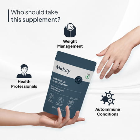 Miduty Shapeme Up Plant Protein - Pea & Brown Rice Protein - Weight Loss - Vegan - Chocolate - 500g