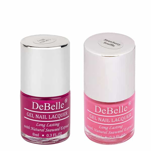 Debelle Gel Nail Polish Gift Set Of 2 Strawbery Souffle | Camellia Berry- 16Ml (8 Ml Each)