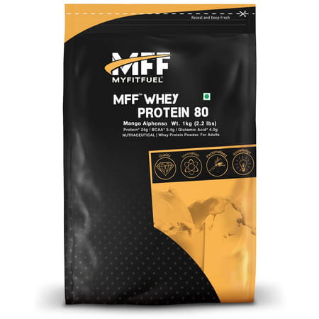 Myfitfuel Mff Whey Protein 80 | 1 Kg | (Mango Alphonso) 30 Servings| Whey Protein Concentrate