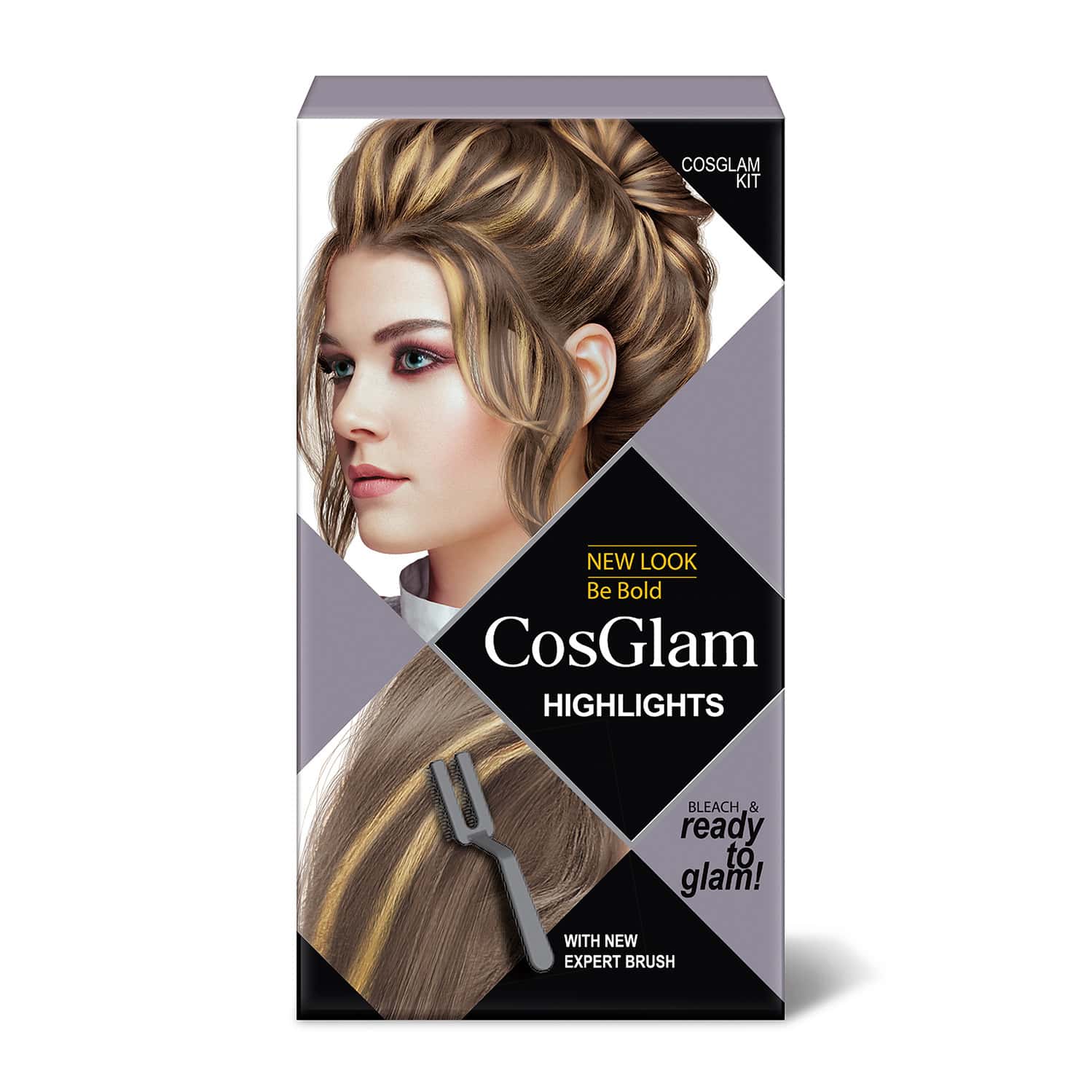 Cosglam Hair Highlights Kit | Hair Highlights Colour | Women & Men | Bleach & Ready To Glam | Diy