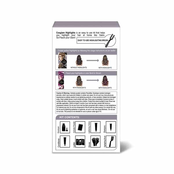 Cosglam Hair Highlights Kit | Hair Highlights Colour | Women & Men | Bleach & Ready To Glam | Diy