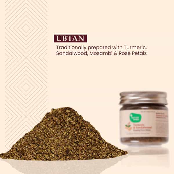 Mother Sparsh Turmeric And Sandalwood Glowing Face Ubtan Powder For Glow & Brightens Skin - 75Gm