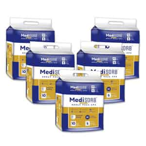 Medisorb Adult Diaper Pants Small | Pull-ups | Elastic Waist Size | 10 Piece | Pack Of 5