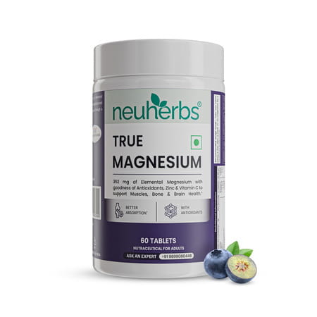 Neuherbs True Magnesium 60 Tablets To Support Muscles | Brain & Bone Health