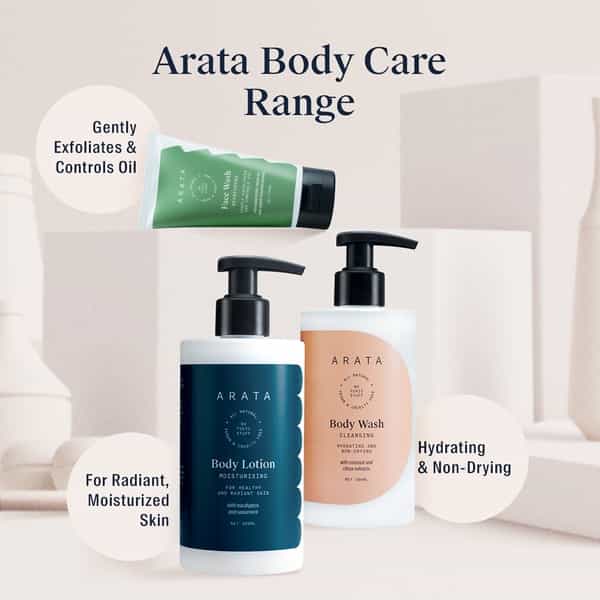 Arata Natural Moisturising Body Lotion For Dry Skin With Sheabutter Cocoabutter & Coconut Oil-300Ml