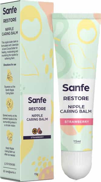 Sanfe Breast Nipple Caring Balm For New Mothers - 15Gm With Calendula Oil & Cocoa Butter-Strawberry