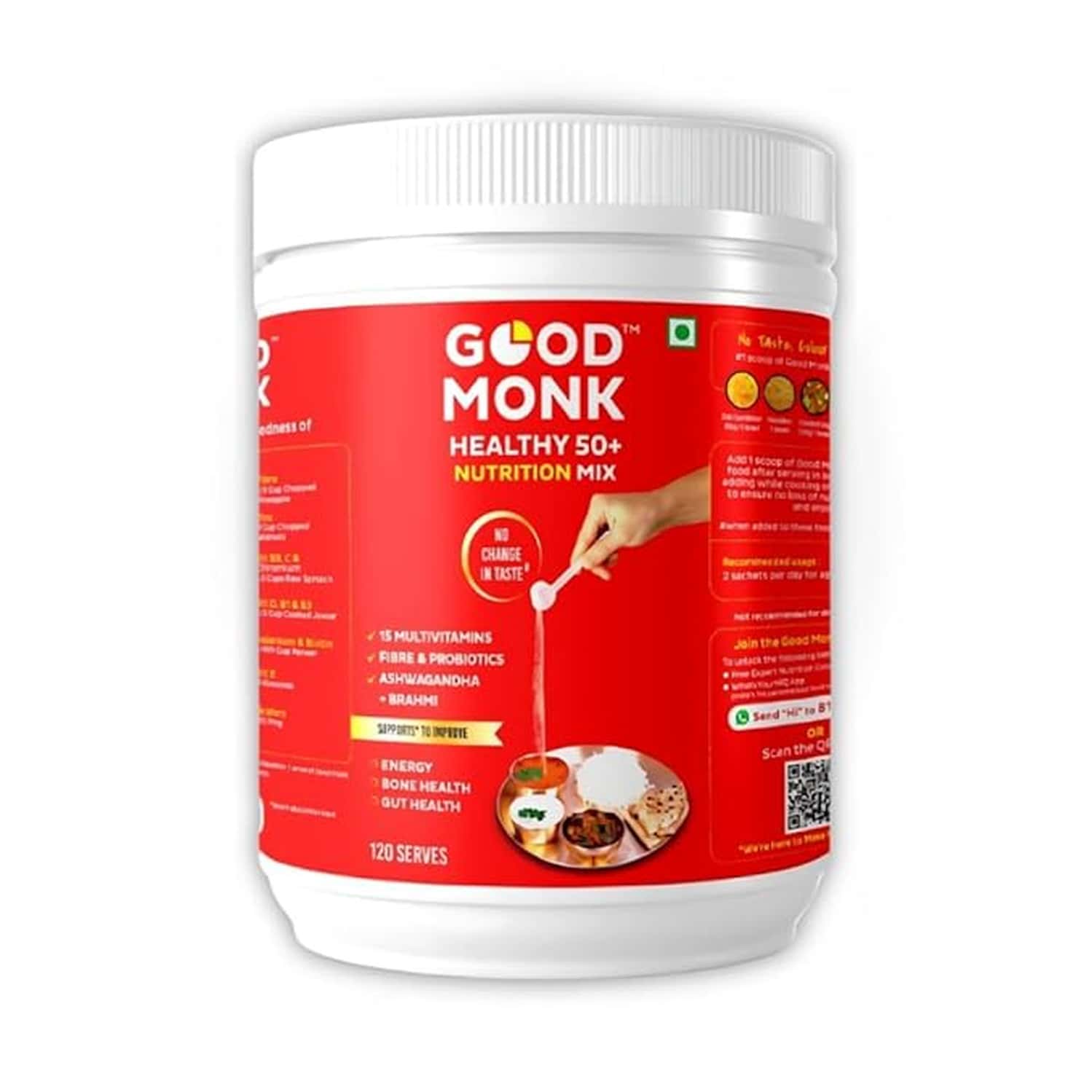 Good Monk Healthy 50+ Nutrition Mix | To Improve Energy | Bone & Gut Health | 120 Serves