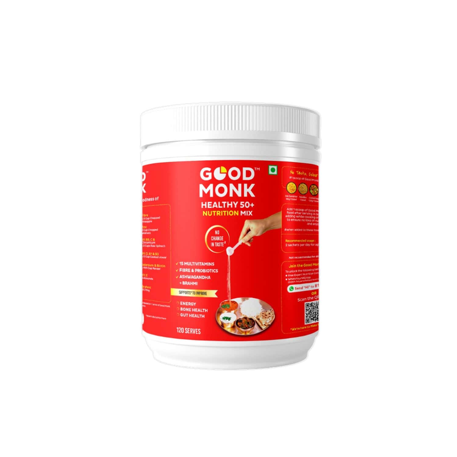 Good Monk Healthy 50+ Nutrition Mix | To Improve Energy | Bone & Gut Health | 120 Serves