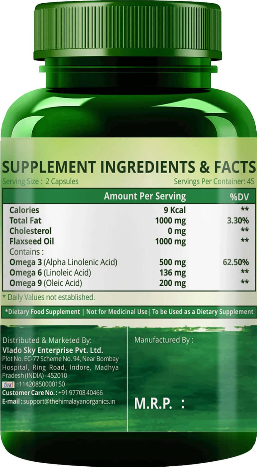 Buy HIMALAYAN ORGANICS OMEGA 3 6 9 VEGAN 90 CAPSULES Online & Get Upto