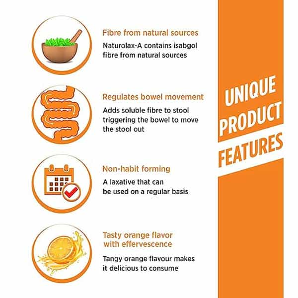 Naturolax A Isabgol Husk Powder | Orange Flavour | 300 Gms -Pack Of 3 | (Naturolax_300x3)