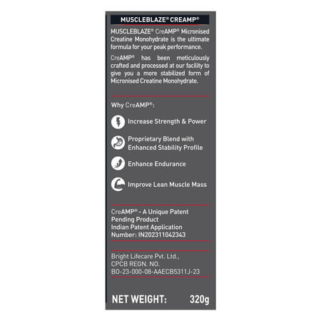 Muscleblaze Creatine Monohydrate Creamp With Creabsorb (250 G | Citrus Blast) With Shaker | 650ml