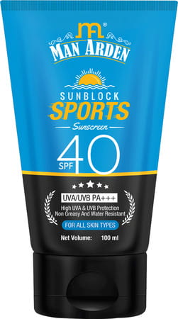 Man Arden Sun Block Sports Sunscreen Spf 40 Uva/uvb Pa+++ High Uva & Uvb Protection 100 Ml