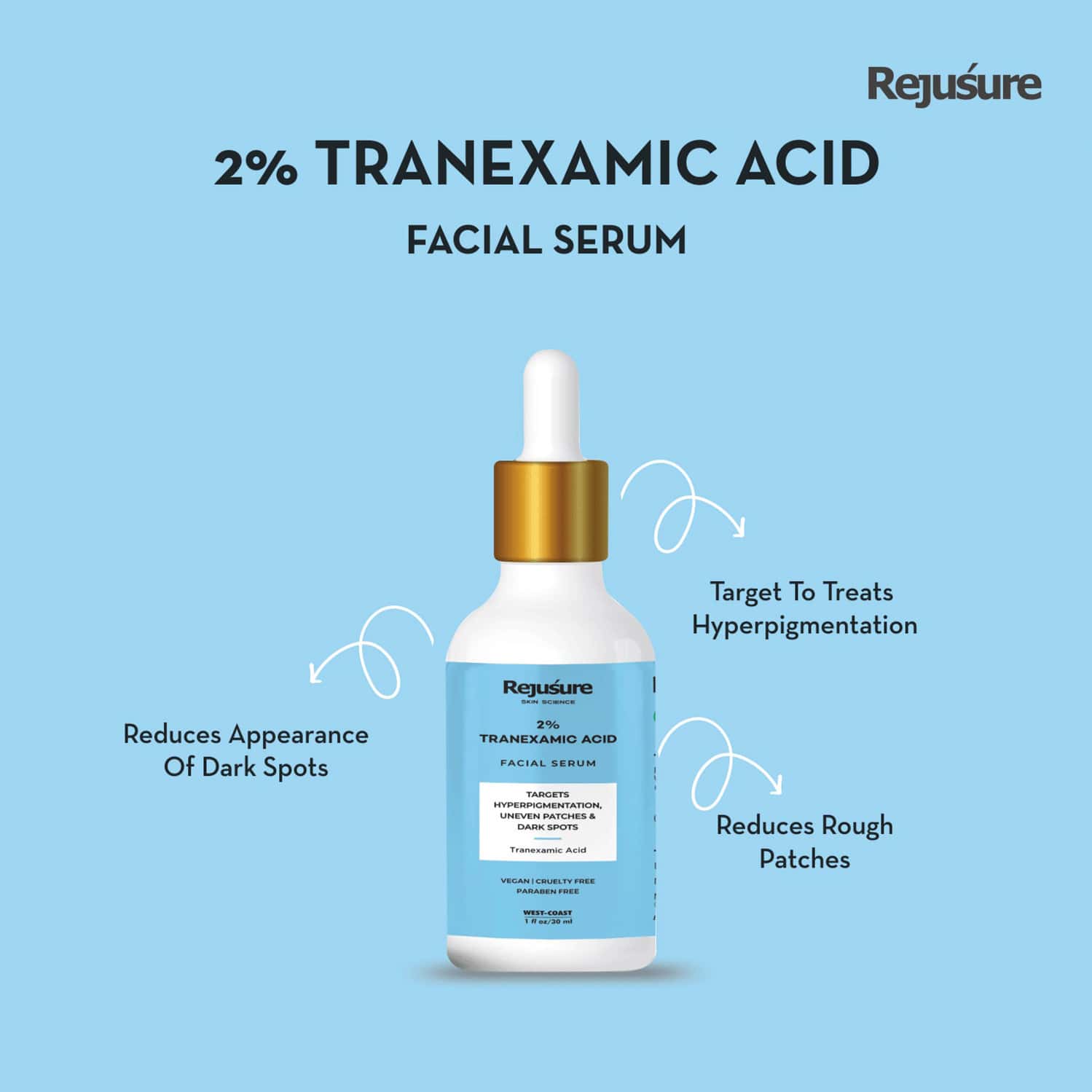 Buy REJUSURE TRANEXAMIC ACID 2 FACE SERUM FOR HYPERPIGMENTATION UNEVEN