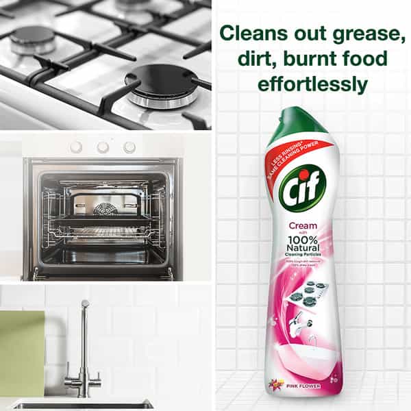Cif Floral Cream Multipurpose Surface Cleaner For Tough Stains Natural Particles 500Ml