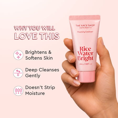 The Face Shop Rice Water Bright Foaming Cleanser 50Ml