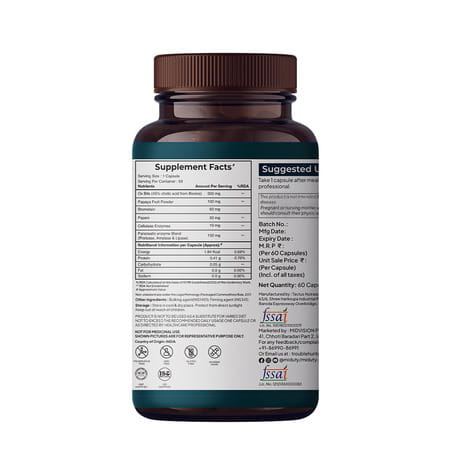 Miduty Digest Fat - Fatty Liver - Gall Bladder- Ox Bile - Pepsin- Fat Metabolism - 60 Capsules