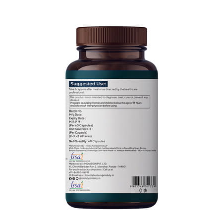 Miduty Digest Fat - Fatty Liver - Gall Bladder- Ox Bile - Pepsin- Fat Metabolism - 60 Capsules