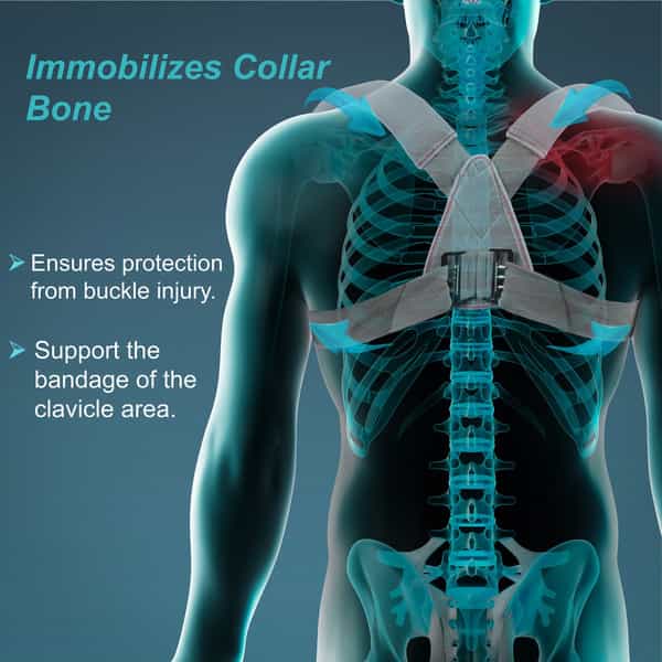 Tynor Clavicle Brace With Buckle Grey Large 1 Unit
