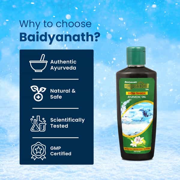 Baidyanath Ayurved Himsugandhit Tail 200Ml | Cooling Thanda Tel