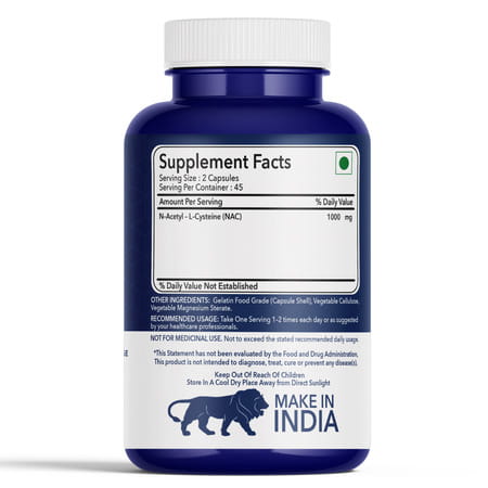 Fitness Veda Nac+ | N-Acetyl Cysteine Supplement | Antioxidant & Detox Support