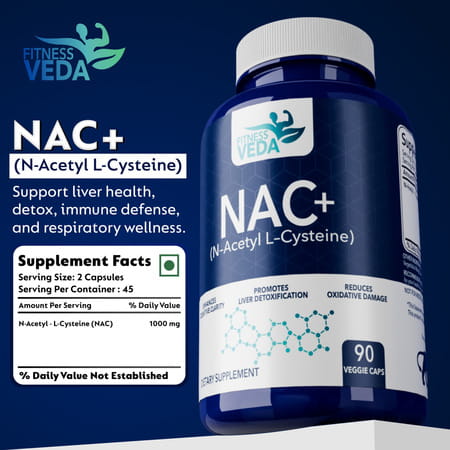 Fitness Veda Nac+ | N-Acetyl Cysteine Supplement | Antioxidant & Detox Support
