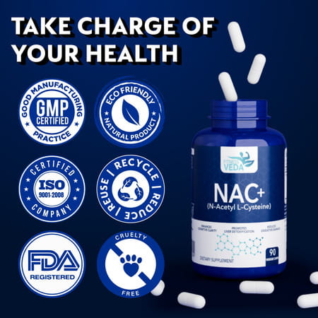 Fitness Veda Nac+ | N-Acetyl Cysteine Supplement | Antioxidant & Detox Support