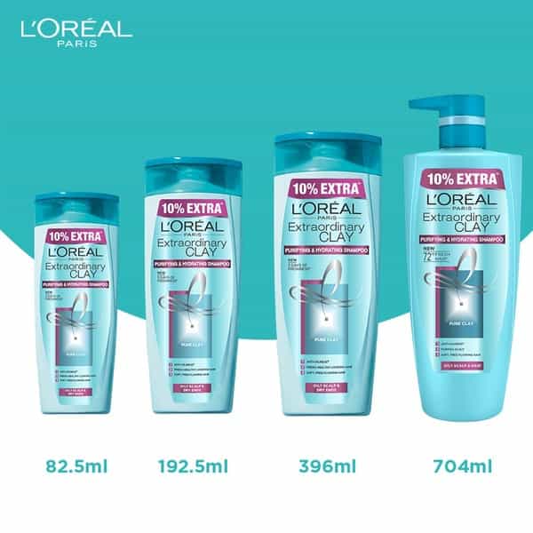 L'oreal Paris Extraordinary Clay Shampoo Bottle Of 192.5 Ml