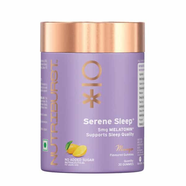 Nutriburst Serene Sleep Gummies For Quality Sleep & Stress Reduction With Melatonin (30 Gummy)