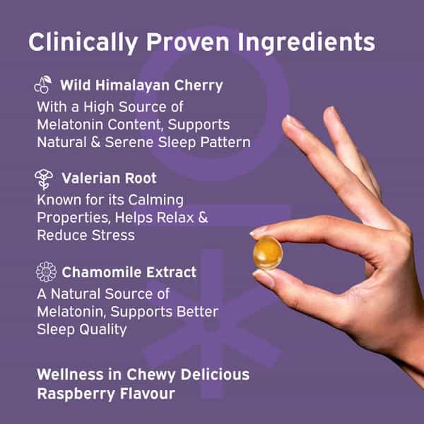 Nutriburst Serene Sleep Gummies For Quality Sleep & Stress Reduction With Melatonin (30 Gummy)