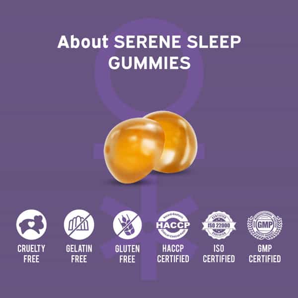 Nutriburst Serene Sleep Gummies For Quality Sleep & Stress Reduction With Melatonin (30 Gummy)