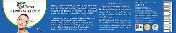 Ved Tattva Herbo Medicated Mud Pack 50Gms (Pack Of 2)