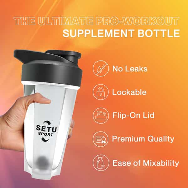 Setu Sport Shaker Bottle Gym/Workout/Sports | Pack Of 1