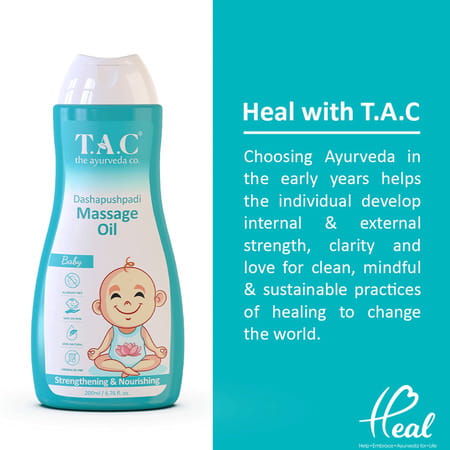 Tac - The Ayurveda Co. Dashapushpadi Ayurvedic Baby Massage Oil For Strength & Nourishment - 200ml