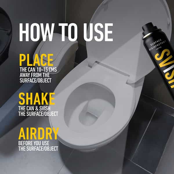Svish On The Go Aspen Multisurface & Toilet Seat Disinfectant Spray (75 Ml) Pack Of 3