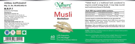 Naturz Ayurveda Musli 60 Tablets (Pack Of 2)