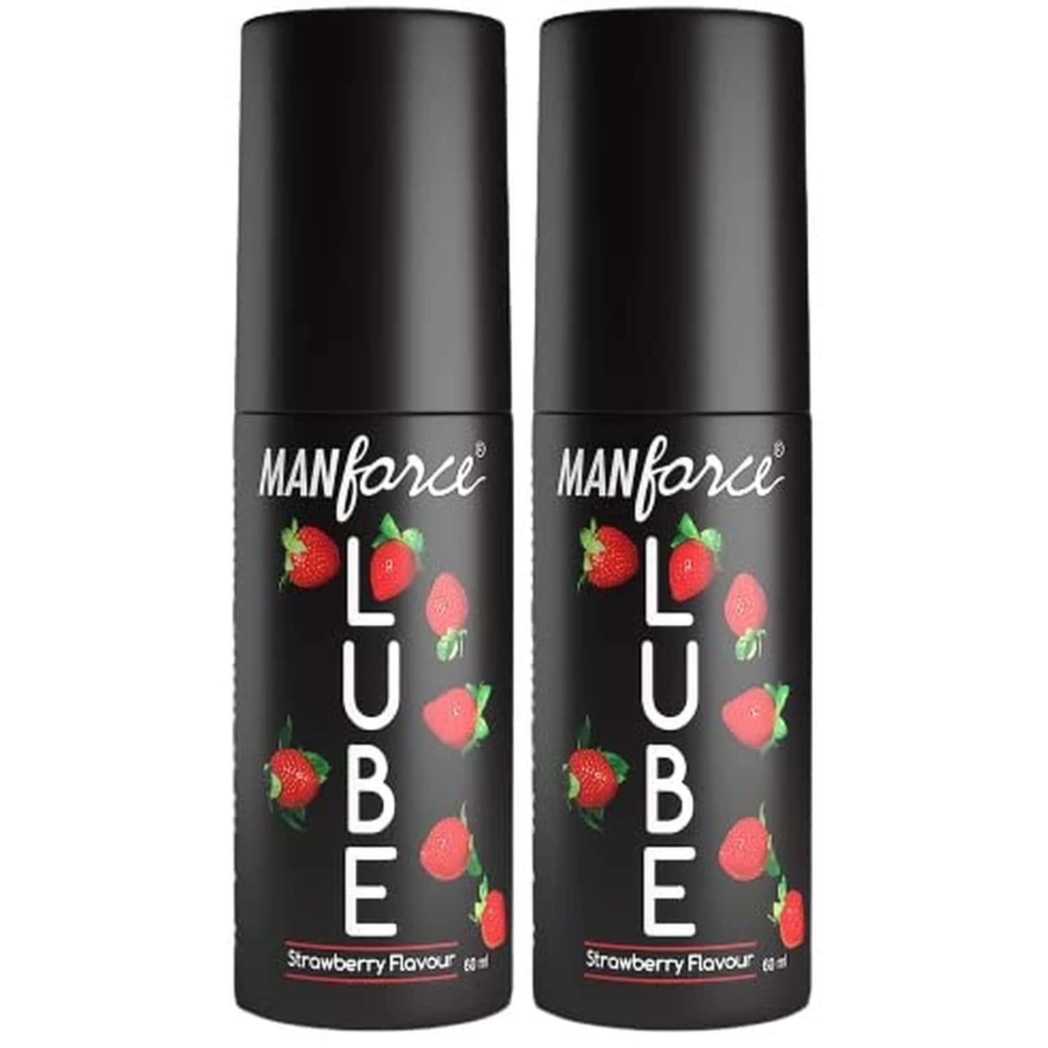 Manforce Lube Lubrication Gel For Unisex Water-based Gel Strawberry Flavoured 60ml X Pack Of 2