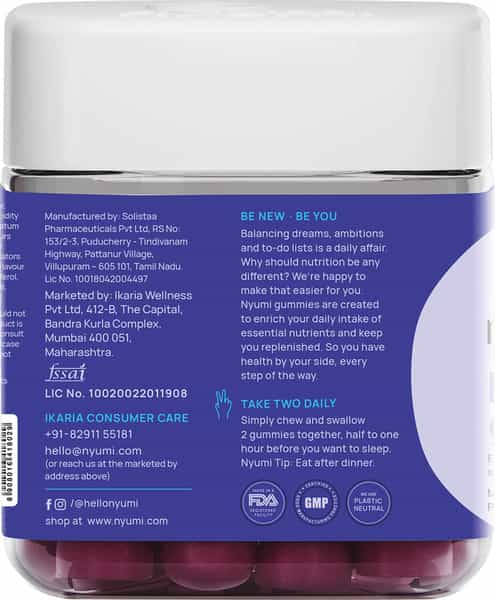 Nyumi Beauty Sleep Gummies Exotic Blackberry Flavour - 50 Gummies