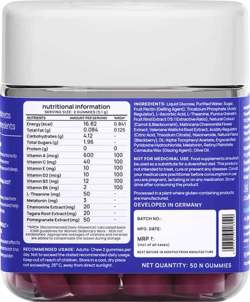 Nyumi Beauty Sleep Gummies Exotic Blackberry Flavour - 50 Gummies
