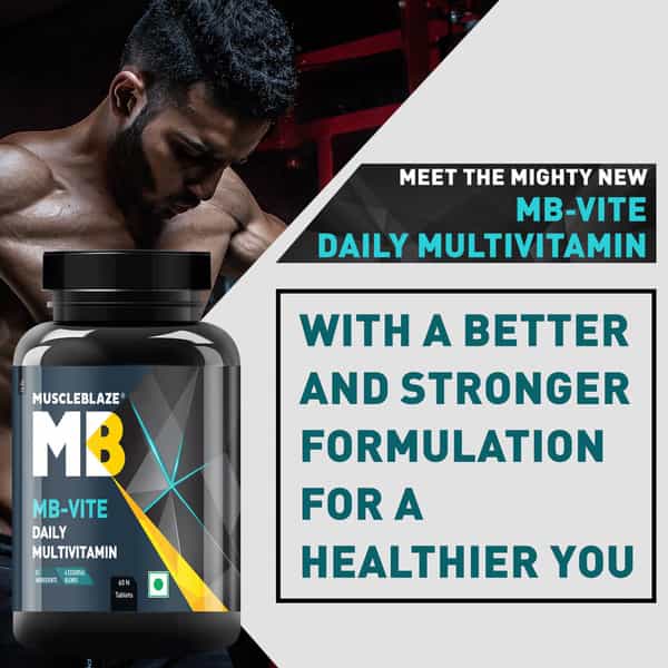 Muscleblaze Mb-Vite Daily Multivitamin (60 Tablets) | With 51 Ingredients & 6 Blends | Recovery