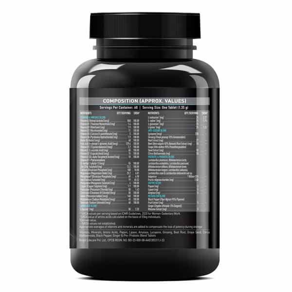 Muscleblaze Mb-Vite Daily Multivitamin (60 Tablets) | With 51 Ingredients & 6 Blends | Recovery